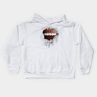 Shredded, Ripped and Torn Football Kids Hoodie